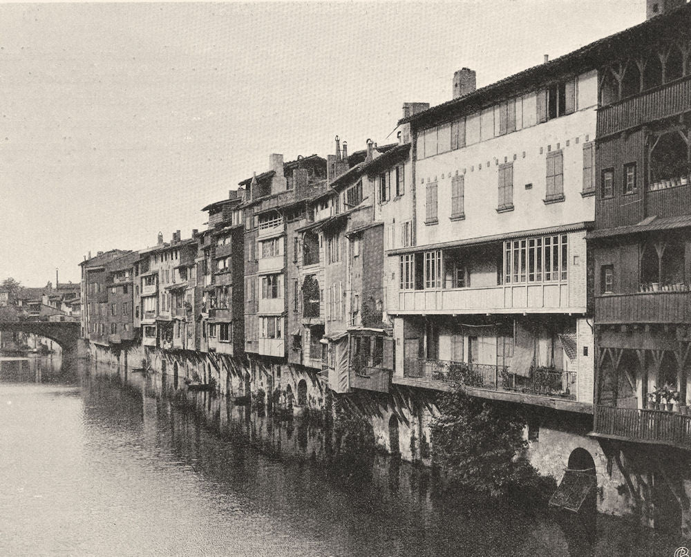 TARN. Castres- Bords de I'Agout 1903 old antique vintage print picture